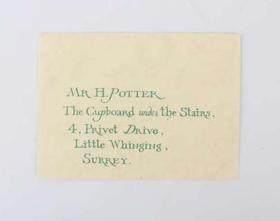 Harry Potter and the Philosopher’s Stone (2001) Production made sealed unopened Hogwarts Invitation… | Ewbank’s