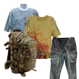 Civil War Commercial Soldier Mike Simeon Freeman Screen Worn Jersey Mesh Shirt, Shirt, Pants & Bag Ch 1a Sc 37-40 | VIP Fan Auctions