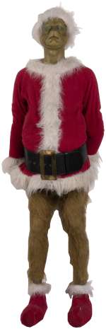 DR. SEUSS‘ HOW THE GRINCH STOLE CHRISTMAS (UNIVERSAL PICTURES, 2000) - THE GRINCH (JIM CARREY) SANTA COSTUME DISPLAY.