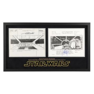 Star Wars: a New Hope | Pair of Original Production Storyboards Autographed by Robert Watts and John Dykstra | Propstore (Buy Now)