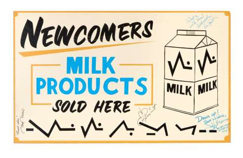 Alien Nation - Cast Signed Newcomer‘s Milk Products Sign