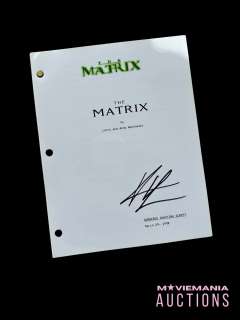 The Matrix (1999) - A Shooting Script Signed by Keanu Reeves | MovieMania