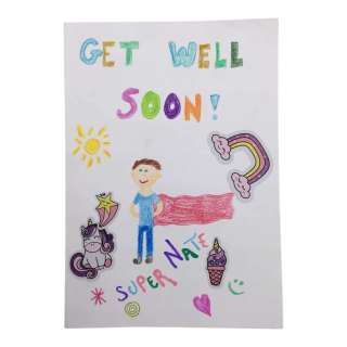 Novocaine Nate (Jack Quaid) Screen Used Get Well Soon Card | VIP Fan Auctions