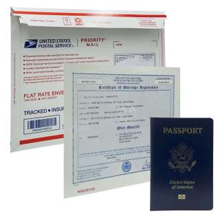 Materialists Lucy (Dakota Johnson) Production Used Passport, Usps Envelope W/ Label & Marriage Certificate | VIP Fan Auctions