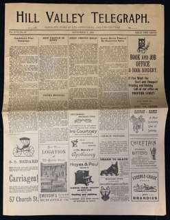Back to the Future Part III (1990) - Hill Valley Telegraph 1885 Newspaper | Hanlin Auction Service