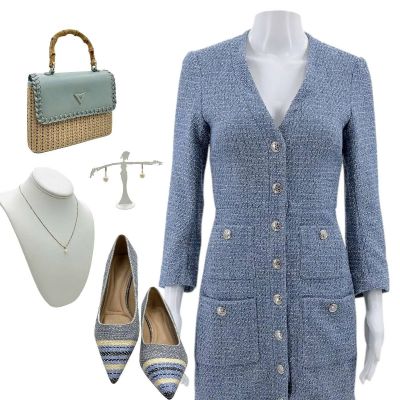 Mythic Quest Tracy (Natasha Liu Bordizzo) Screen Worn Dress, Necklace, Earrings , Purse & Shoes Ch 1 Sc Multiple Ep 406 | VIP Fan Auctions