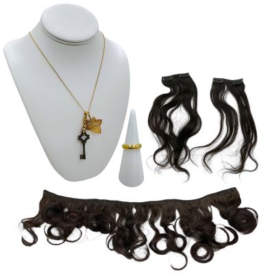 Hedda Hedda Gabler Screen Used Hair Extensions, Olive Leaf And Key Necklace & Rings | VIP Fan Auctions