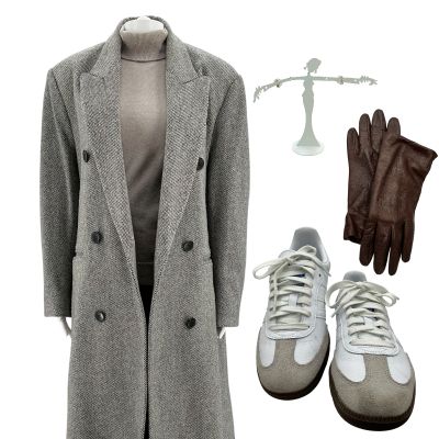 Lot 41: Relationship Goals Leah Caldwell Screen Worn Jacket, Turtle Neck, Trousers, Gloves, Earrings & Sneakers Ch 23 Sc Multiple | VIP Fan Auctions