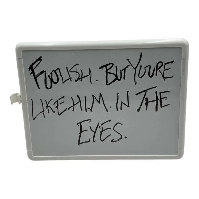 Lot 84: Is God Is Chuck Hall Screen Used Dry Erase “Foolish But You’re Like Him In The Eyes” | VIP Fan Auctions