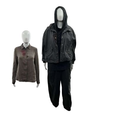 Tom Clancy’s Jack Ryan Ghost War Emma Screen Worn Jacket, Hoodie, Button-Up Shirt & Trousers Ch 1.2 Dhow Bloody Sc 62-72 Stage 2 | VIP Fan Auctions