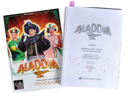 Lot 142 - ESTATE OF JOHN CHALLIS - ALADDIN PANTOMIME SCRIPT & OTHER ITEMS
