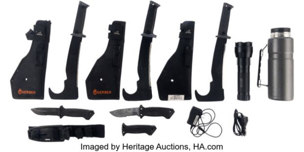 Glenn Rhee (Steven Yeun), Assortment of (14) Character Accessories from The Walking Dead (AMC 2010-2022). | Heritage