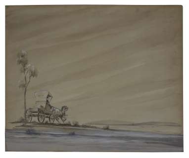 Title Art From the 1946 Western ’’Badman’s Territory’’ Starring Randolph Scott -- Hand Drawn & Painted | Nate Sanders