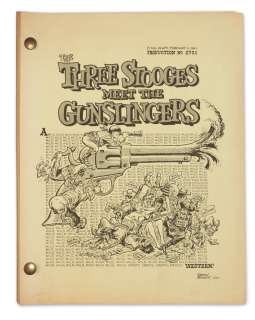 Lot 19 - A Moe Howard owned screenplay of the final Three Stooges film, The Outlaws IS Coming!