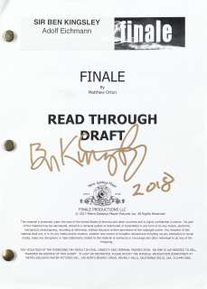 Operation Finale: A read through draft script signed by Sir Ben Kingsley, MGM, 2018, 2 | Bonhams