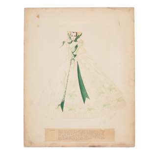 A Vivien Leigh Original Costume Sketch by Walter Plunkett for Gone with the Wind, the Barbecue Gown | Bonhams