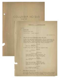Moe Howard’s Script for The Three Stooges 1937 Film ’’Back to the Woods’’ -- With Notations on Back Cover | Nate Sanders