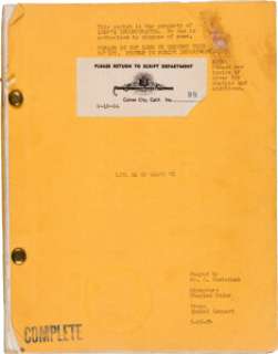 A James Cagney Annotated Script from "Love Me or Leave Me." | Heritage