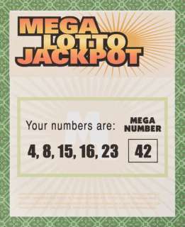 Lot 1041 - Jorge Garcia "Hurley" Mega Lotto Jackpot ticket with "the Numbers" from Lost.