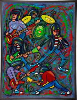 The Ramones Large Acrylic Painting By Pablo Echauerren With (2) Books. (Total: 2 Items) | Heritage