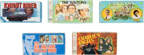 Group of Five Television Tie-in Board Games for The Six Million Dollar Man, Ch...