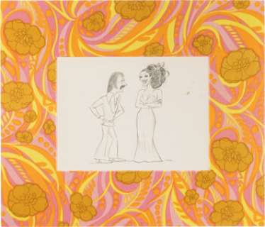 Original Production Layout Drawing of Sonny Bono and Cher from The New Scooby-Doo Movies (CB...