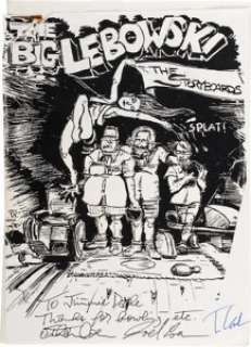 The Big Lebowski (Polygram, 1998), Jimmy Dale Gilmore "Smokey" Movie Storyboards Signed by Joel and Ethan Coen, Jeff Bridges, Steve Buscemi, John Goodman, and Others.