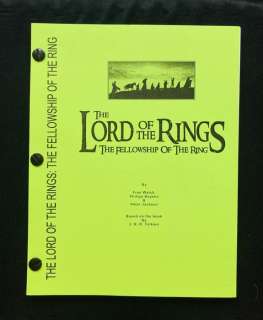 The Lord of the Rings | The Lord of the Rings - The Fellowship Of The Ring - Script from the Production Company. | Catawiki
