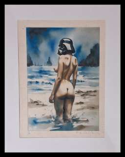 Sexy Vader - watercolor edition on handmade Kahari Paper by Emma Wildfang | Catawiki