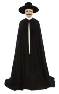 Lot 1632 - "V" signature Guy Fawkes mask, hat, and cape created for V for Vendetta.