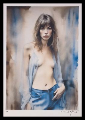 Jane Birkin - watercolor edition by Emma Wildfang - Large size | Catawiki