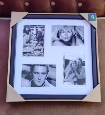 Brigitte Bardot & Kirk Douglas - Double signed Card - Collage - Framed | Catawiki