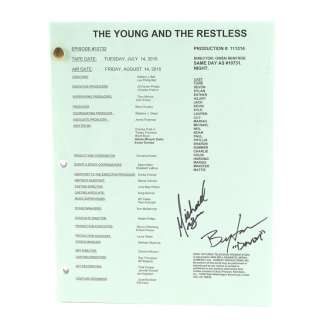 The Young And the Restless | Bryton James and Mishael Morgan-Signed Episode 10,732 Devon-Hilary Wedding Script | Propstore