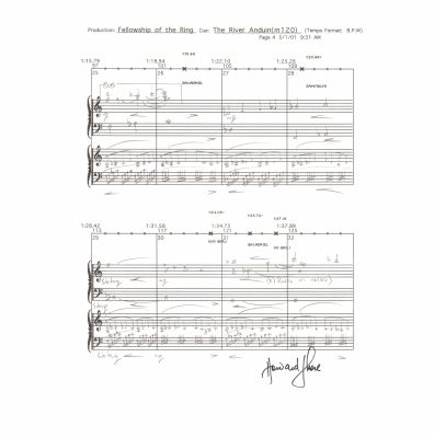 Howard Shore Composer of The Lord of the Rings: The Fellowship of the Ring Signed 12x12 Sheet Music | SWAU