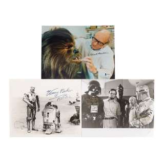 STAR WARS: A NEW HOPE (1977) - Lot 1594 - Set of Three Autographed Stills: Dave Prowse, Kenny Baker & Stuart Freeborn