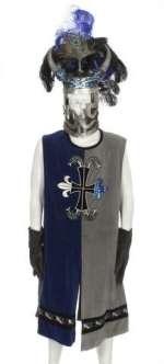 Jim Carrey Medieval Tunic, Gloves and Helmet from The Cable Guy | Premiere Props