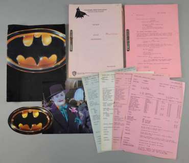 Batman (1989 Memorabilia including a partial revised script dated 10.10.88, Main Unit One Line… | Ewbank’s