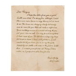 THE HATEFUL EIGHT (2015) - Lot #135 : Lincoln Letter