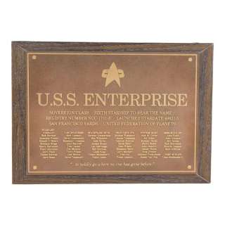 Star Trek: First Contact (1996) | Michael and Denise Okuda Collection: USS Enterprise-E Dedication Plaque | Propstore