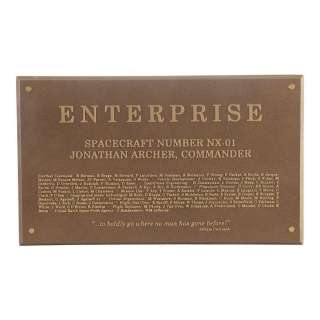 Star Trek: Enterprise (2001-2005) | Michael and Denise Okuda Collection: Enterprise NX-01 Dedication Plaque | Propstore
