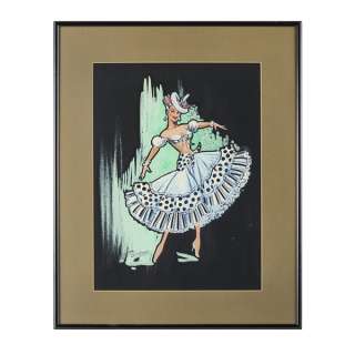 Paula Giokaris Sketch for Bop Girl Goes Calypso | Studio Auctions