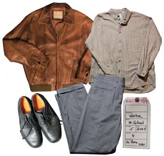 Mel Gibson Screen-Worn Wardrobe From ‘‘The Beaver‘‘ -- Leather Jacket, J. Crew Shirt, Wool Trousers
