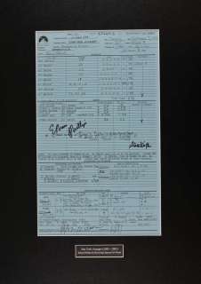 Lot 1323 - Star Trek: Voyager (1995-2001) - Production used Call Sheet, mounted with descriptive plaque,…