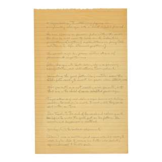 Star Wars: the Empire Strikes Back (1980) | George Lucas’ Pair of Handwritten Story and Theme Notes Pages | Propstore