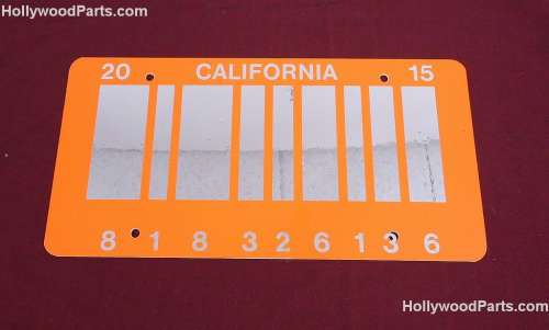 BACK TO THE FUTURE 2015 BARCODE LICENSE PLATE PASSENGER | Hollywood Parts