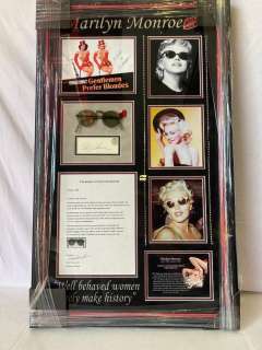 Lot 741 - Marilyn Monroe "Some Like It Hot" Screen Worn Sunglasses Photo Frame with Signed Cut
