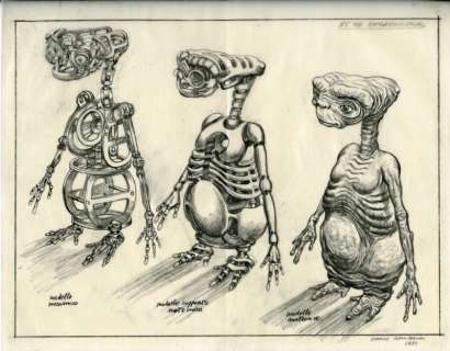 Lot 1057 - E.T. THE EXTRA-TERRESTRIAL: ORIGINAL "E.T." CHARACTER DESIGN ILLUSTRATION (D4)