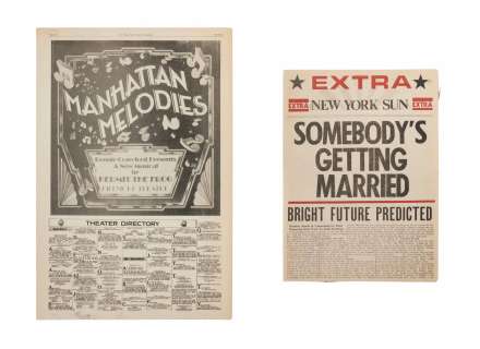 The Muppets Take Manhattan - Lot #54 - "Somebody‘s Getting Married" and "Manhattan Melodies" Newspaper Props