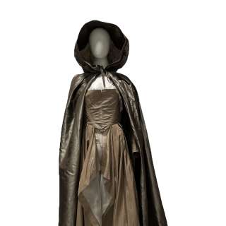 Cyrano Roxanne Haley Bennett Screen Worn Cape, 3/4 Sleeve Dress, Corset & Slip-On Shoes | VIP Fan Auctions