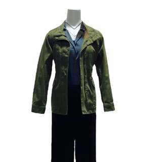 Lot #68 – Shining Girls Kirby Elisabeth Moss Screen Worn Zip-Front Jacket, Short Sleeve, Button-Front Shirt, Tank Top & Elastic Waist Pants Ep 105